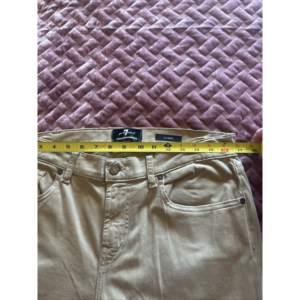 Seven 7 For All Mankind Khaki Trousers Women’s Sz 32 Wide Leg Baggy‎ Chino Pants - Picture 12 of 12